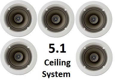 Niles 5.1 Ceiling Mount Surround Sound System - (Set of Five) CM610 2-Way Coaxial 6-inch Speakers, White-Paintable Niles 5.1 Ceiling Mount Surround Sound System - (Set of Five) CM610 2-Way Coaxial 6-inch Speakers, White-Paintable
