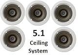 Niles 5.1 Ceiling Mount Surround Sound System - (Set of Five) CM610 2-Way Coaxial 6-inch Speakers, White-Paintable