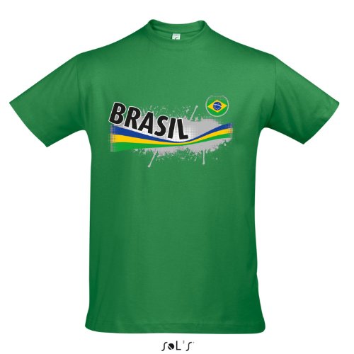 Fanshirt Herren BRASIL, Brasilien Ländershirt EM / WM Trikot S-XXL , Kelly green , XXL