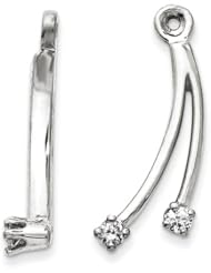 14k White Gold G-H SI2 Quality Diamond Earrings jacket. Carat Wt- 0.14ct