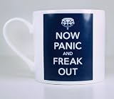 Now Panic and Freak Out Bone China Mug 16 oz Drinkware for Coffee Cups, Breakfast Cups, Teacups or Chocolate Cups