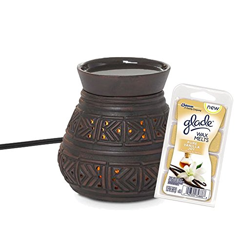 Partylite Scentglow Decorative Warmer Bundled with Glade Pure Vanilla