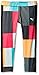 PUMA Big Girls' Active Legging Capri, Techno Block/Gray, 12-14 (Large)