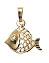 14k Yellow Gold Fish Charm