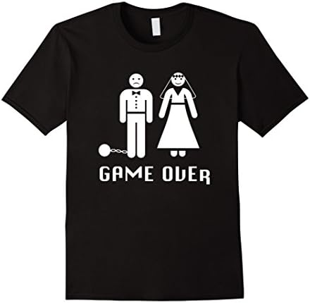 Men's GAME OVER | Funny Bachelor Party, Wedding Groomsman Humor 2XL Black
