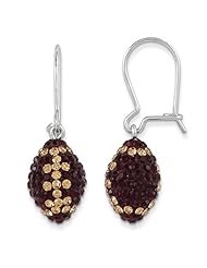 Sterling Silver Swarovski Elements Tallahassee Spirit Football Earrings