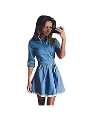 Sexy V-neck Denim  Shirt Party Dress/Mini Dress 