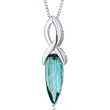 Peora 6.00 carats Half Marquise Buff Top Sterling Silver Rhodium Finish Green Spinel Pendant