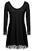 Meaneor Women's Long Sleeve Lace Embellished Loose Dress Top