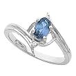 14K White Gold London Blue Topaz and Diamond Ring