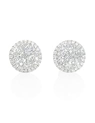 Diamond 18k White Gold Cluster Earrings