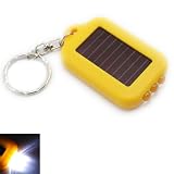 Mini Solar Power 3 LED Flashlight Torche with Key Chain Yellow