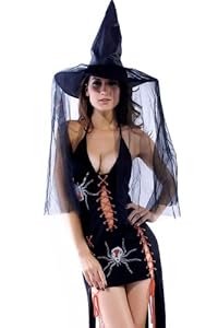Dear-Lover Women's Cosplay Widow Gown Costume, One Size Black