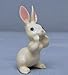 White PAPA Rabbit Whispers n Mama's Ear Miniature Figurine Ceramic Hagen-RENAKER 200