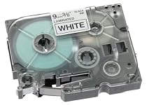 Brother 3/8 Inch x 26.2 Feet Black on White for P-Touch (TZ221)