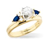 1/10 ct tw I-J/I1-2 Diamond and Sapphire Wrap