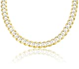14K Solid Yellow Gold White Pave Cuban Curb Link Chain / Necklace 9mm Wide 24 inch Long. 41Y9PEZZfWL. SL160 14K Solid Yellow Gold White Pave Cuban Curb Link Chain / Necklace 9mm Wide 24 inch Long.