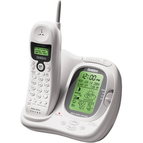 Uniden EWCI-936 900 MHz Analog Cordless Phone with Weather Display and Caller ID White