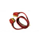 1.5m Heavy Duty Moulded Gold Plated Scart Cable Red