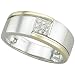 14K Two Tone Gold Men's Diamond Ring