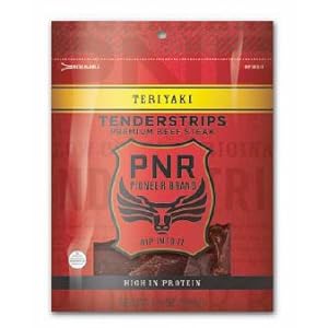 PNR Pioneer Brand Teriyaki Beef Tenderstrips Premium Beef Steak 3.25 Ounce Bags (Pack of 12)