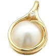 14kt Yellow Gold Mabe Pearl and Diamond Pendant