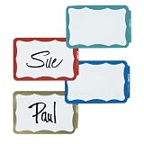Self-Adhesive Name Badges, 3-1/2x2-1/4, Green Border, 100/Box CLI92263