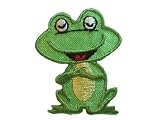 Frosch 3,5 cm * 4,2 cm BÜGELBILD AUFNÄHER APPLIKATION Frösche Märchen Tier Quack Prinz Kuß