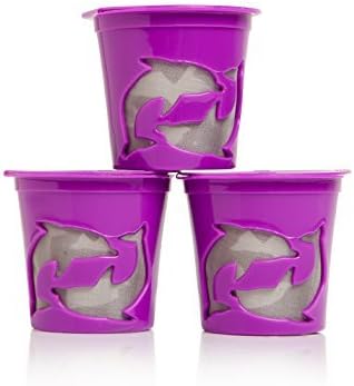 Filip Coffee - Refillable K-Cup Pods for All Keurig Machines - 8ml Scoop Included - Set of 3 Pods (Purple)