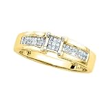 14K Yellow Gold 1/4 ct. Invisible Set Princess Cut Diamond Ring