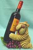Handpainted Shar Pei Puppies Wine Bottle Holder and Stopper