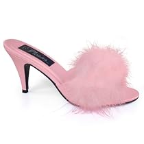 3 Inch Classic Marabou Slipper (Baby Pink Satin;5)