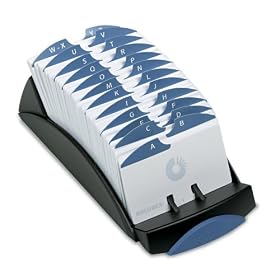 Rolodex 66998 Rolodex VIP Open Card File, 500 2-1 4 x 4 Cards, 24 A-Z Guides, Black by Rolodex