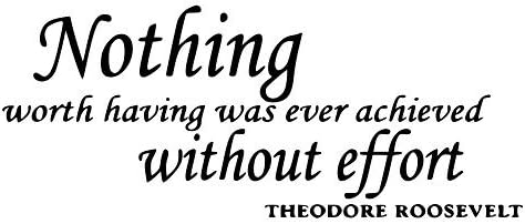 Nothing Worth Having Was Ever achived, Wall Decal, Vinly, Black, LoveDecal