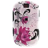 Crystal Hard WHITE With PINK FLOWERS Design Faceplate Cover Case Shield for ....