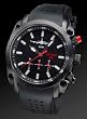Air Force One Men's Black IP Silicone Strap Military Spec Chronograph Watch