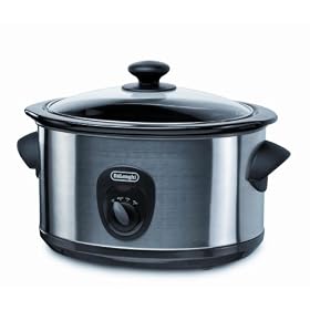 DeLonghi CKS510 Slow Cooker, Stainless Steel, 5 L