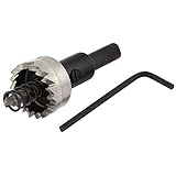 uxcell ホールソー トライアングルシャンク ツイストドリルビット ステンレス鋼の穴 ブラック　シルバーグレー