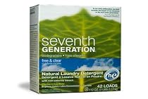 Seventh Generation Natural Laundry Detergent with Non-Chlorine Bleach, Free & Clear, Powder, 112-Ounce Boxes (Pack of 4)