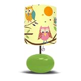 Oopsy Daisy Fine Art for Kids LW-OWLS-GREEN Owls on a Branch Children's Bedroom Lamp
