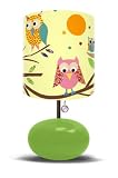 Oopsy Daisy Fine Art for Kids LW-OWLS-GREEN Owls on a Branch Children's Bedroom Lamp