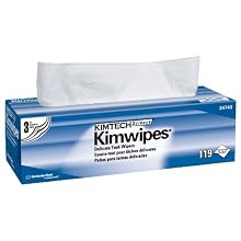 Kimberly-Clark Kimtech Science 34743 Kimwipes Delicate Task Disposable 3-Ply Wiper, 11-51/64" Length x 11-51/64" Width, White (15 Packs of 119)