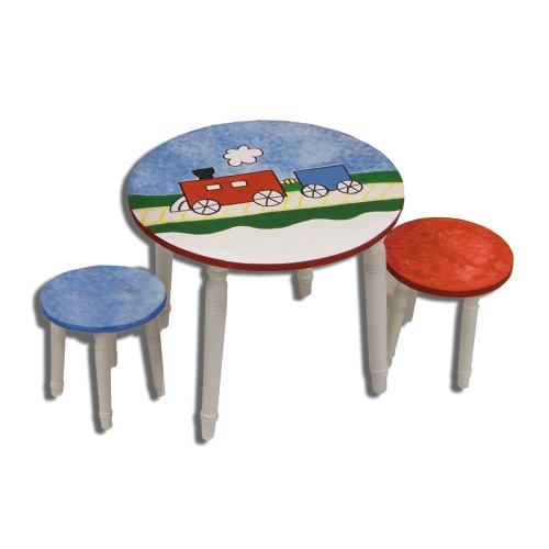 Kitchen: Choo Choo Kids Round Table and Stool Set by LC Creations