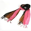 Light Crinkle TRI-Color Long Scarf Wrap 70x20 Pink