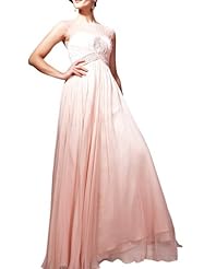 A-line Sleeveless Sweetheart Chiffon Cocktail Floor Length Beaded Belted Homecoming Dress/Pageant Dress/Prom Dress/Party Dress/Wedding Dress 