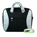 Kroo 2-Tone Tag Case ( Black - Silver ) for Samsung N120 12GW Netbook 10.1-Inch + Live*Laugh*Love Wrist Band!!! ( Notebook Not Included )