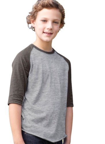 LA T Youth Vintage Heathered Fine Jersey Baseball T-Shirt