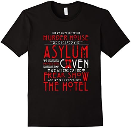 Men's AHS Murder House, Asylum, Coven, Freak Show, Hotel Shirt XL Black
