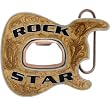 Gold Metallic Rock Star Bottle Opener Belt Buckle