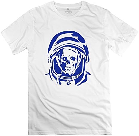 OXL Men's Dead Spaceman Space Skull Suit Cotton T-Shirt White M